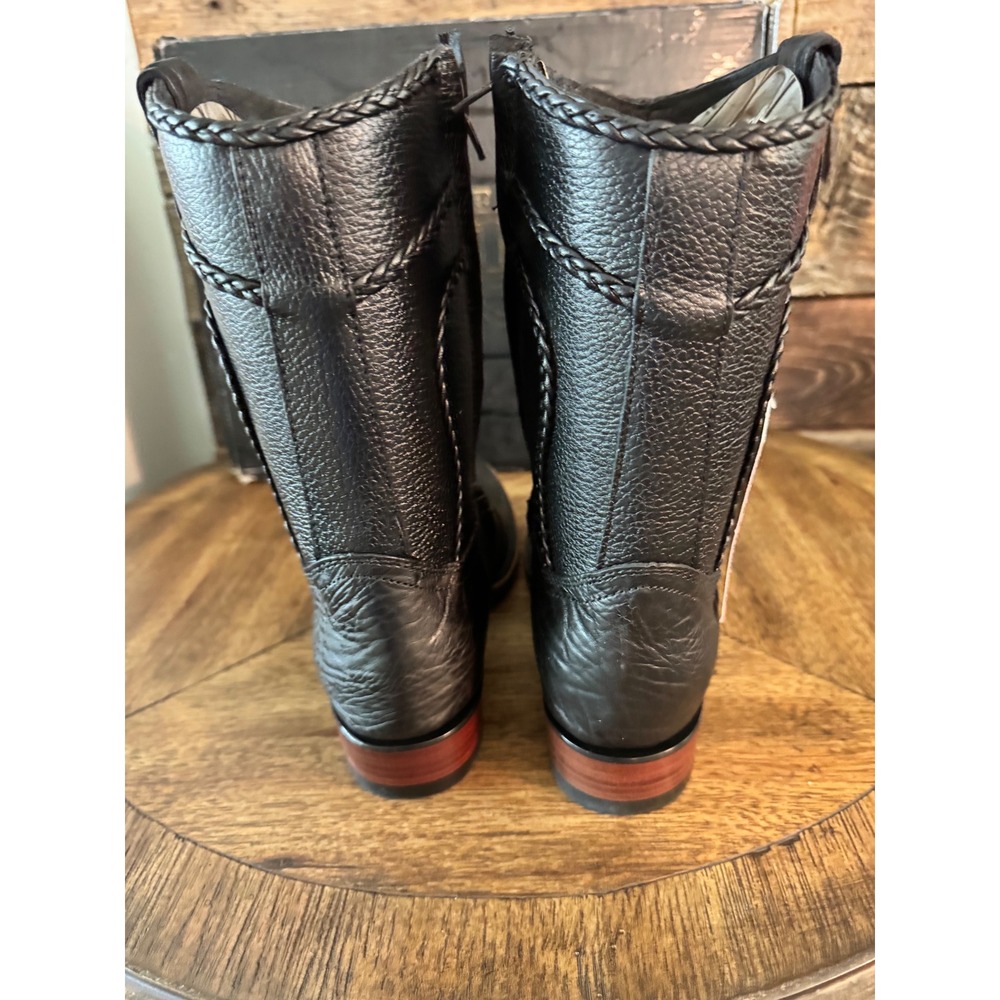 Malcreado Premium Mauro Mens Black Buffalo Leather Western Square Toe Boots 27.5 - Picture 8 of 8